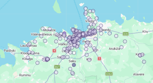 Turfi teeninduspiirkonnad Tallinnas ja Harjumaal